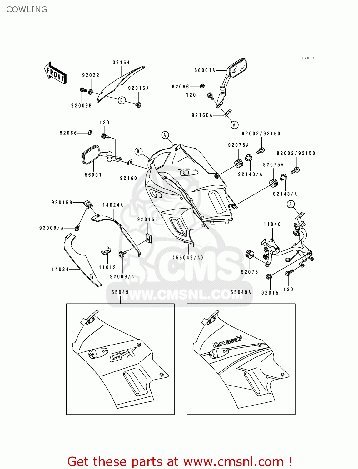 COWLING EX250F7 GPX250R 1993 UNITED KINGDOM