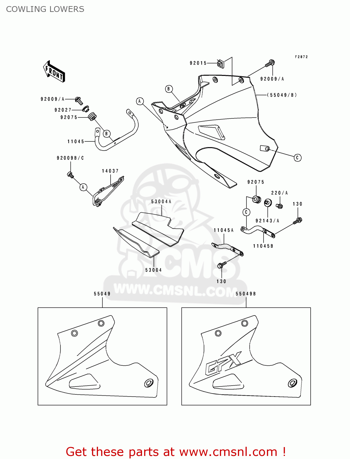 COWLING LOWERS EX250F7 GPX250R 1993 UNITED KINGDOM