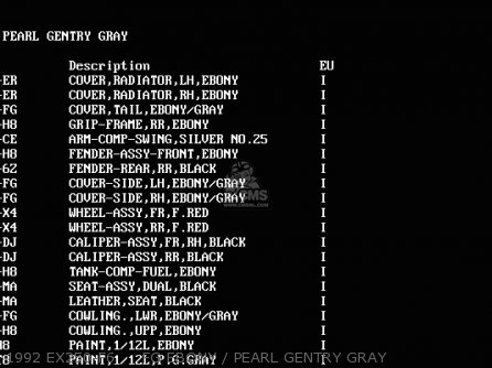 1992 EX250-F6     FG EBONY / PEARL GENTRY GRAY - EX250F7 GPX250R 1993 UNITED KINGDOM