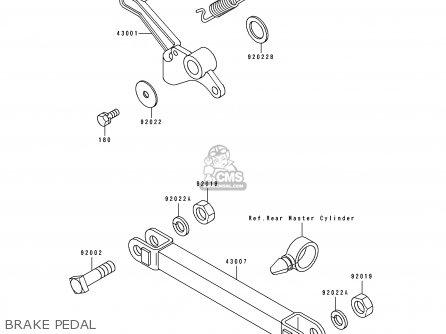 BRAKE PEDAL - EX250F7 GPX250R 1993 UNITED KINGDOM