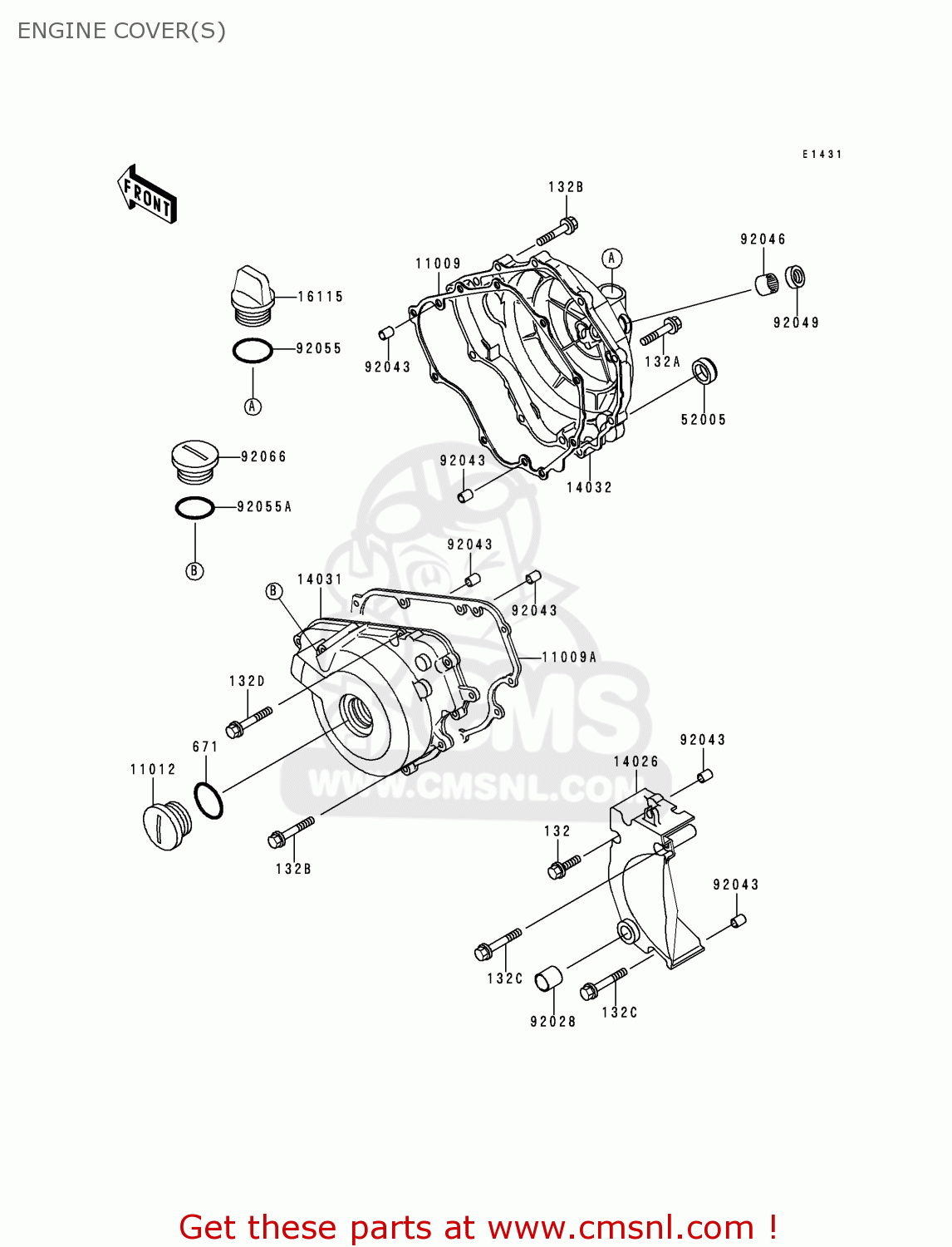 ENGINE COVER(S) EX250F7 NINJA 250R 1993 USA CALIFORNIA CANADA