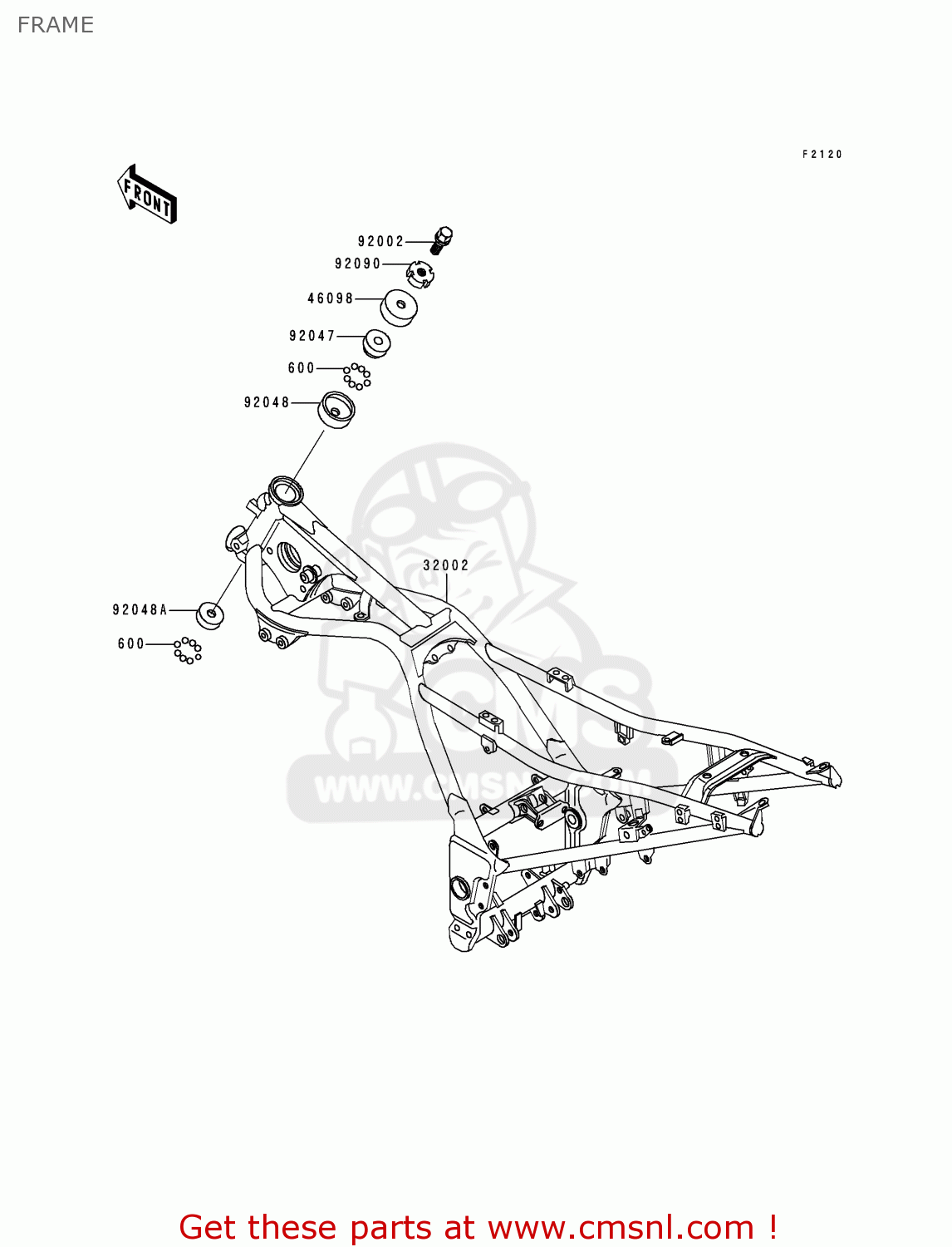 FRAME EX250F7 NINJA 250R 1993 USA CALIFORNIA CANADA