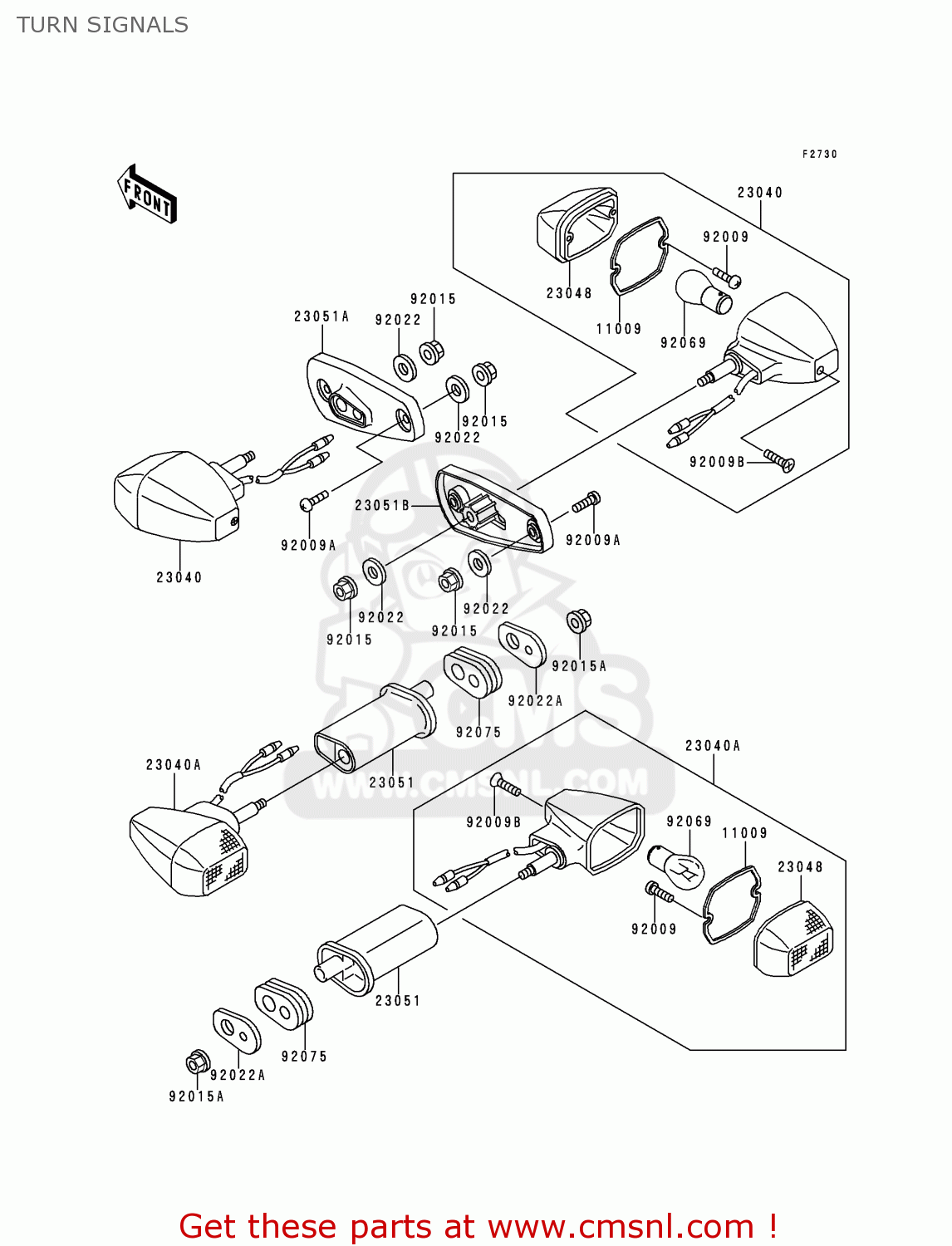 TURN SIGNALS EX250F7 NINJA 250R 1993 USA CALIFORNIA CANADA