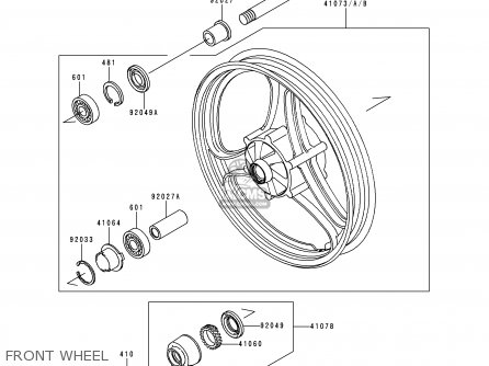 FRONT WHEEL - EX250F7 NINJA 250R 1993 USA CALIFORNIA CANADA