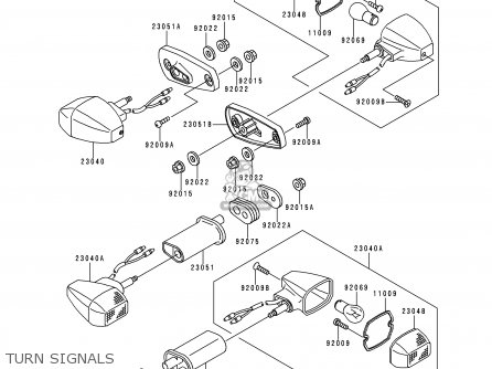 TURN SIGNALS - EX250F7 NINJA 250R 1993 USA CALIFORNIA CANADA