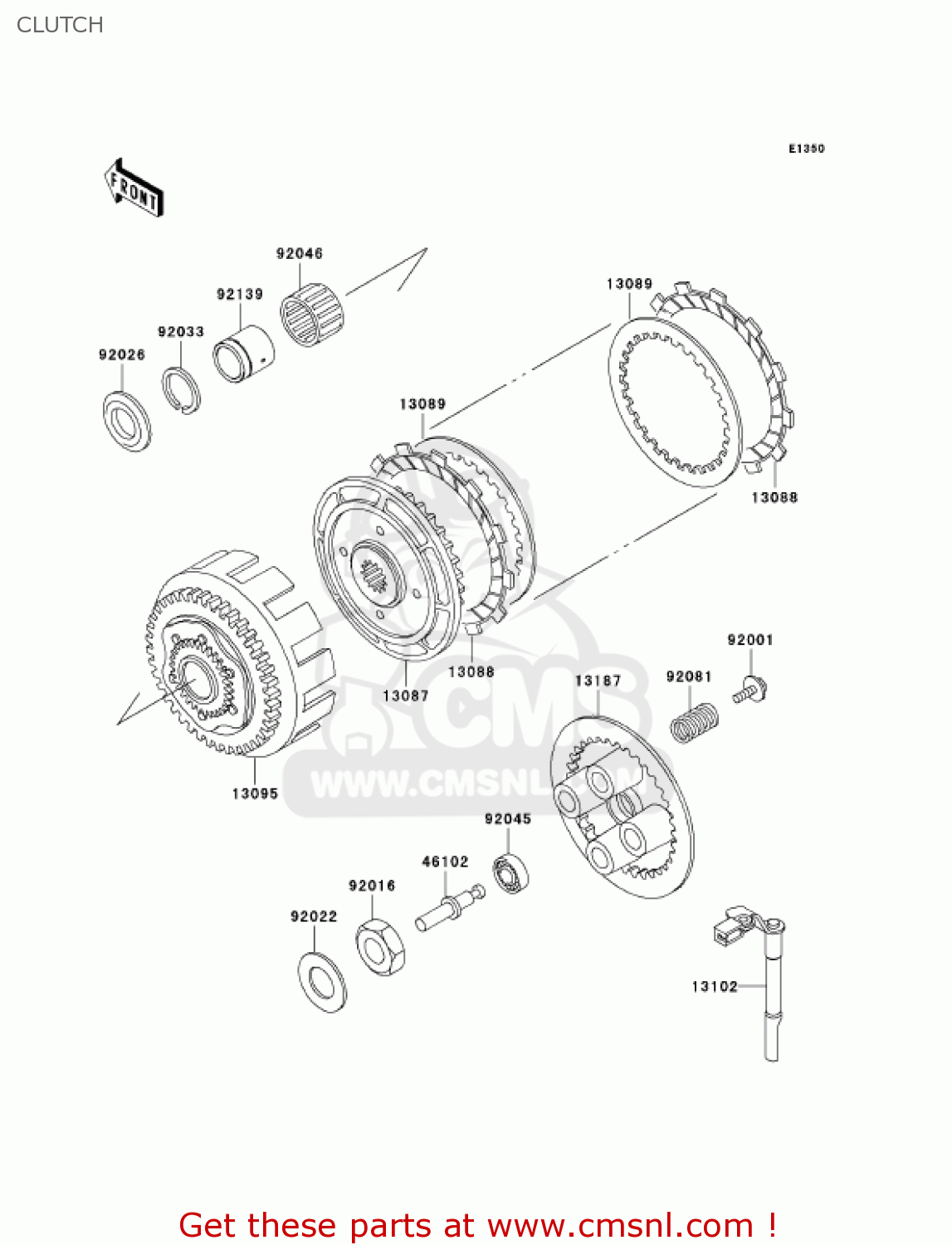CLUTCH EX250F7F NINJA 250R 2007 USA CALIFORNIA
