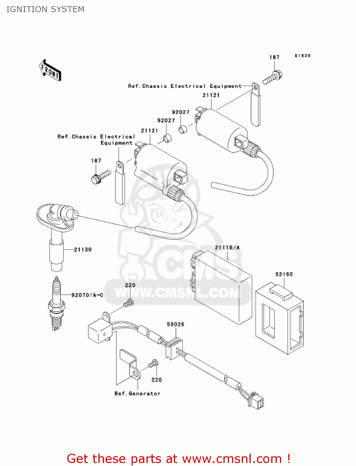 IGNITION SYSTEM EX250F7F NINJA 250R 2007 USA CALIFORNIA
