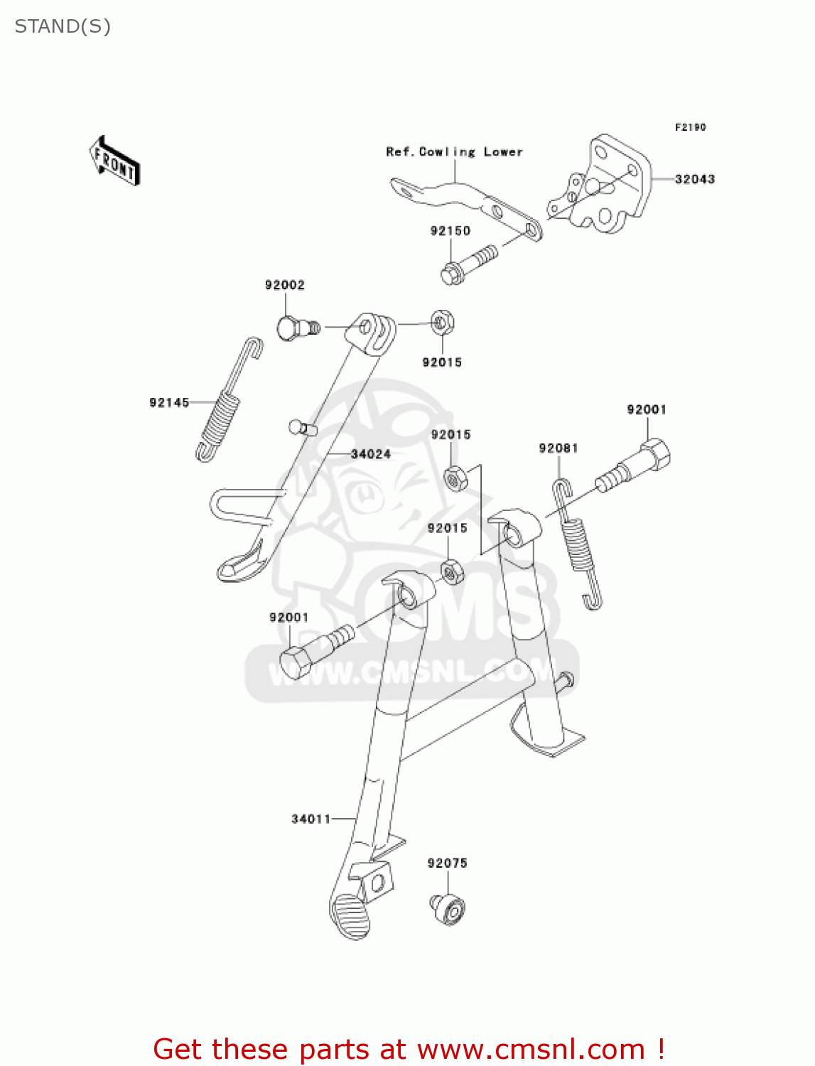STAND(S) EX250F7F NINJA 250R 2007 USA CALIFORNIA