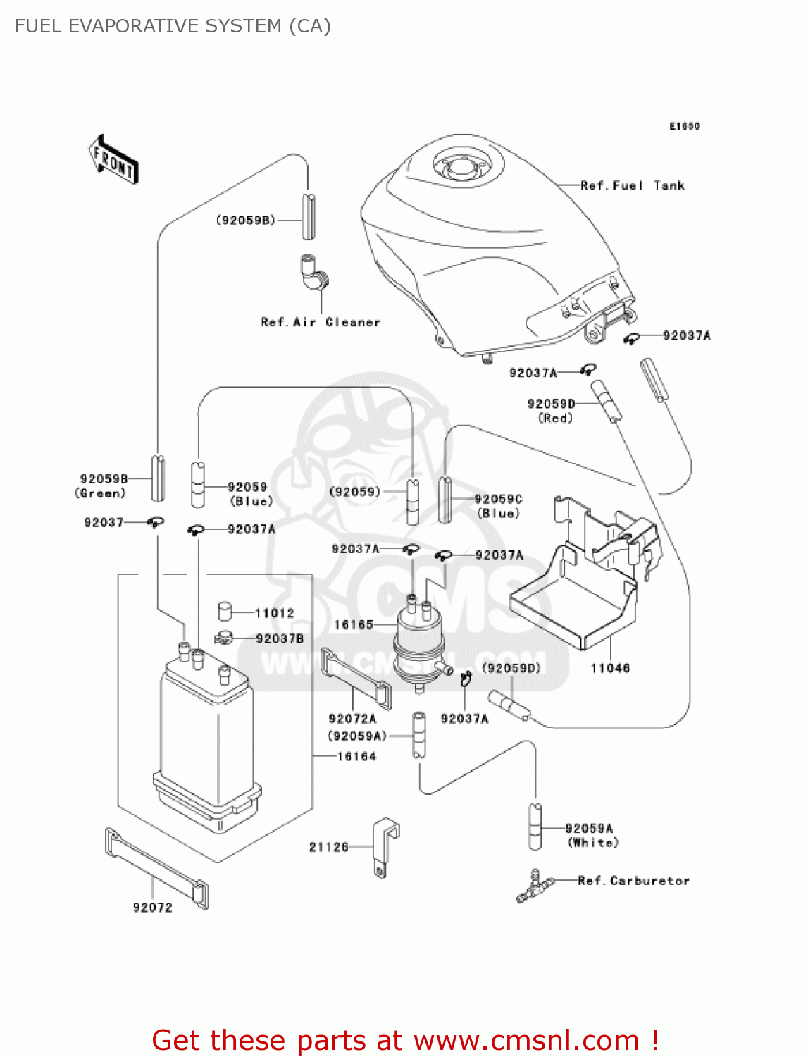FUEL EVAPORATIVE SYSTEM (CA) EX250F7F NINJA 250R 2007 USA CALIFORNIA