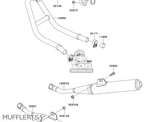 MUFFLER(S) - EX250F7F NINJA 250R 2007 USA CALIFORNIA