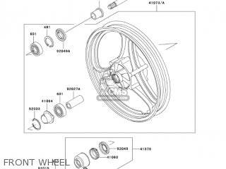 FRONT WHEEL - EX250F7F NINJA 250R 2007 USA CALIFORNIA