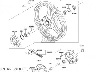 REAR WHEEL/CHAIN - EX250F7F NINJA 250R 2007 USA CALIFORNIA