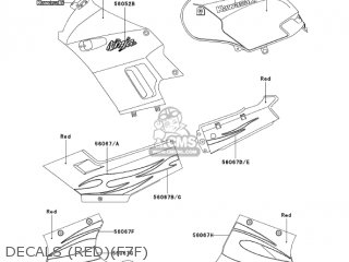 DECALS (RED)(F7F) - EX250F7F NINJA 250R 2007 USA CALIFORNIA