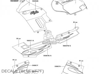 DECALS (BLUE)(F7F) - EX250F7F NINJA 250R 2007 USA CALIFORNIA