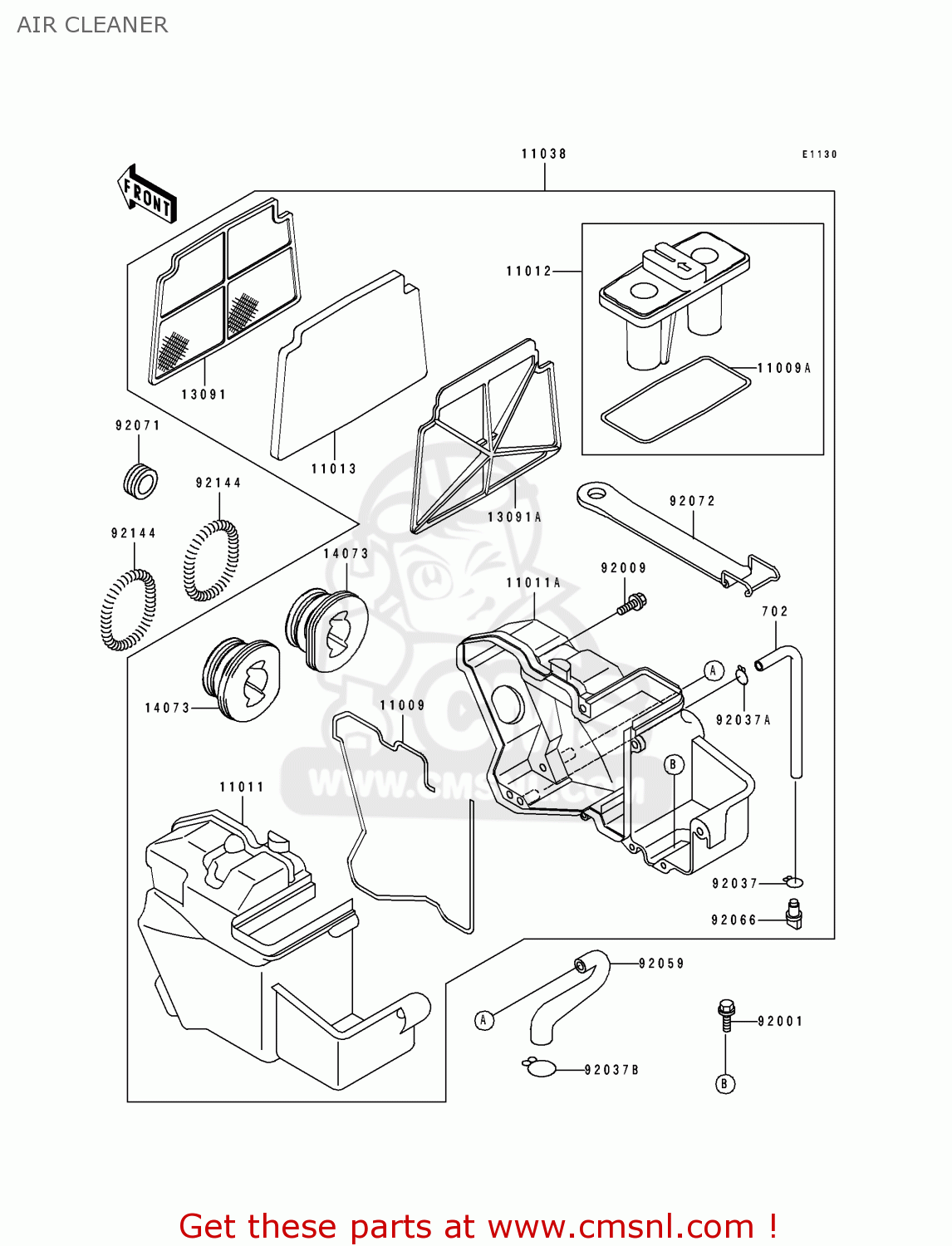 AIR CLEANER EX250F8 GPX250R 1994 UNITED KINGDOM