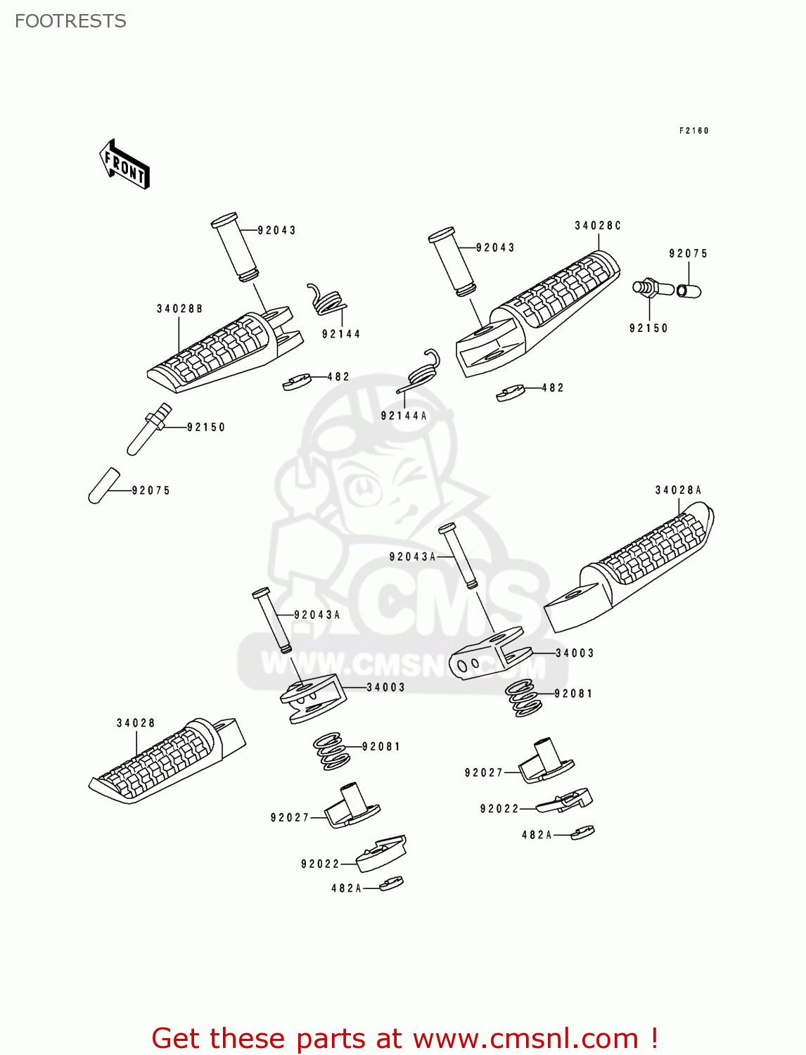 FOOTRESTS EX250F8 GPX250R 1994 UNITED KINGDOM
