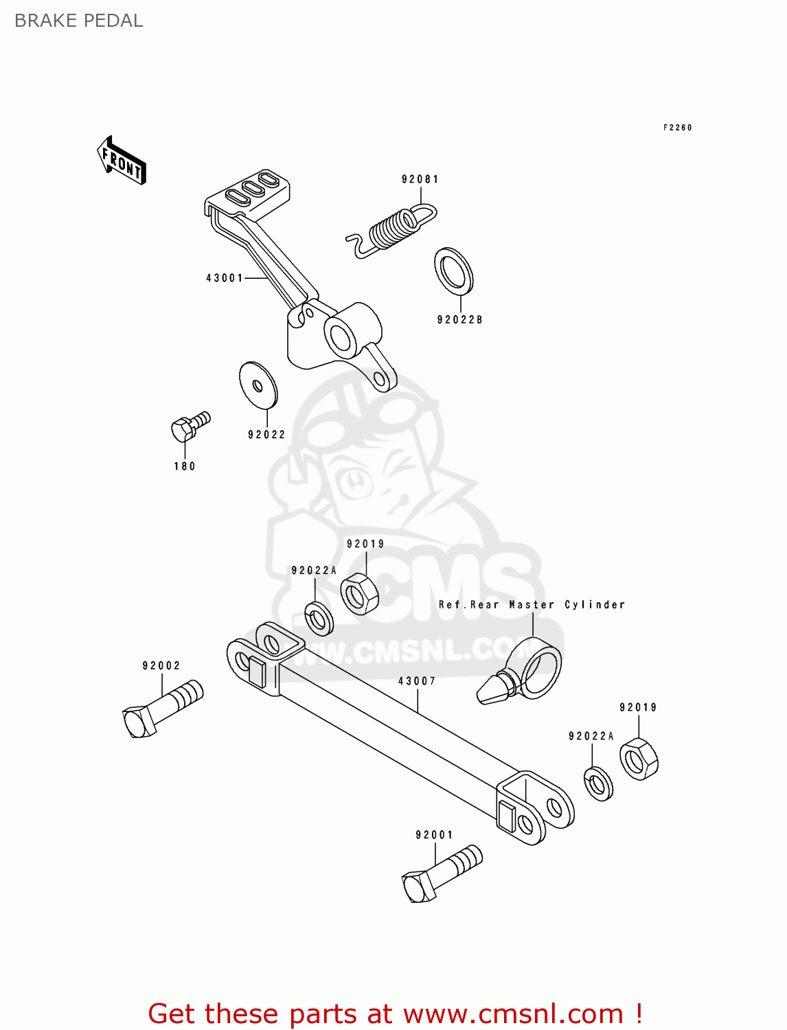 BRAKE PEDAL EX250F8 GPX250R 1994 UNITED KINGDOM