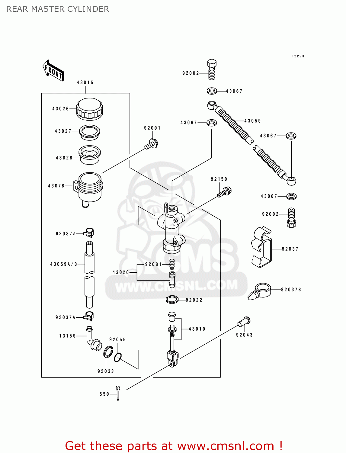 REAR MASTER CYLINDER EX250F8 GPX250R 1994 UNITED KINGDOM