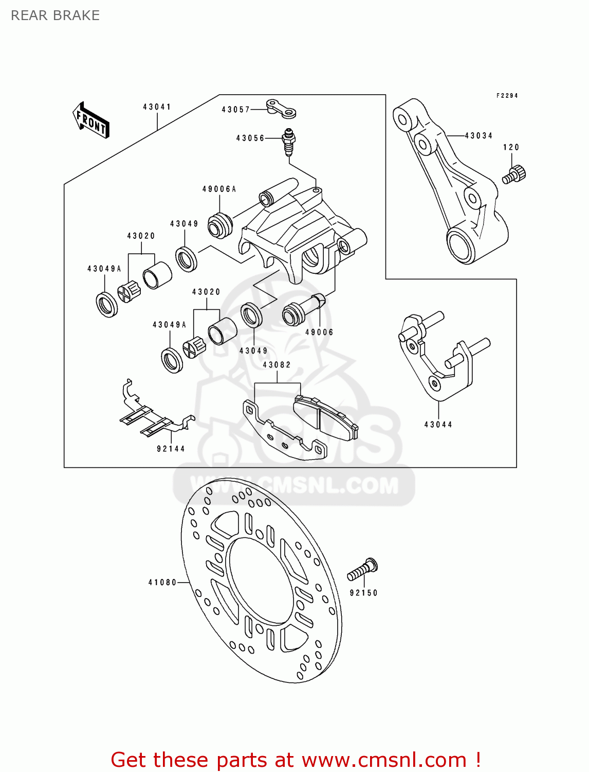 REAR BRAKE EX250F8 GPX250R 1994 UNITED KINGDOM