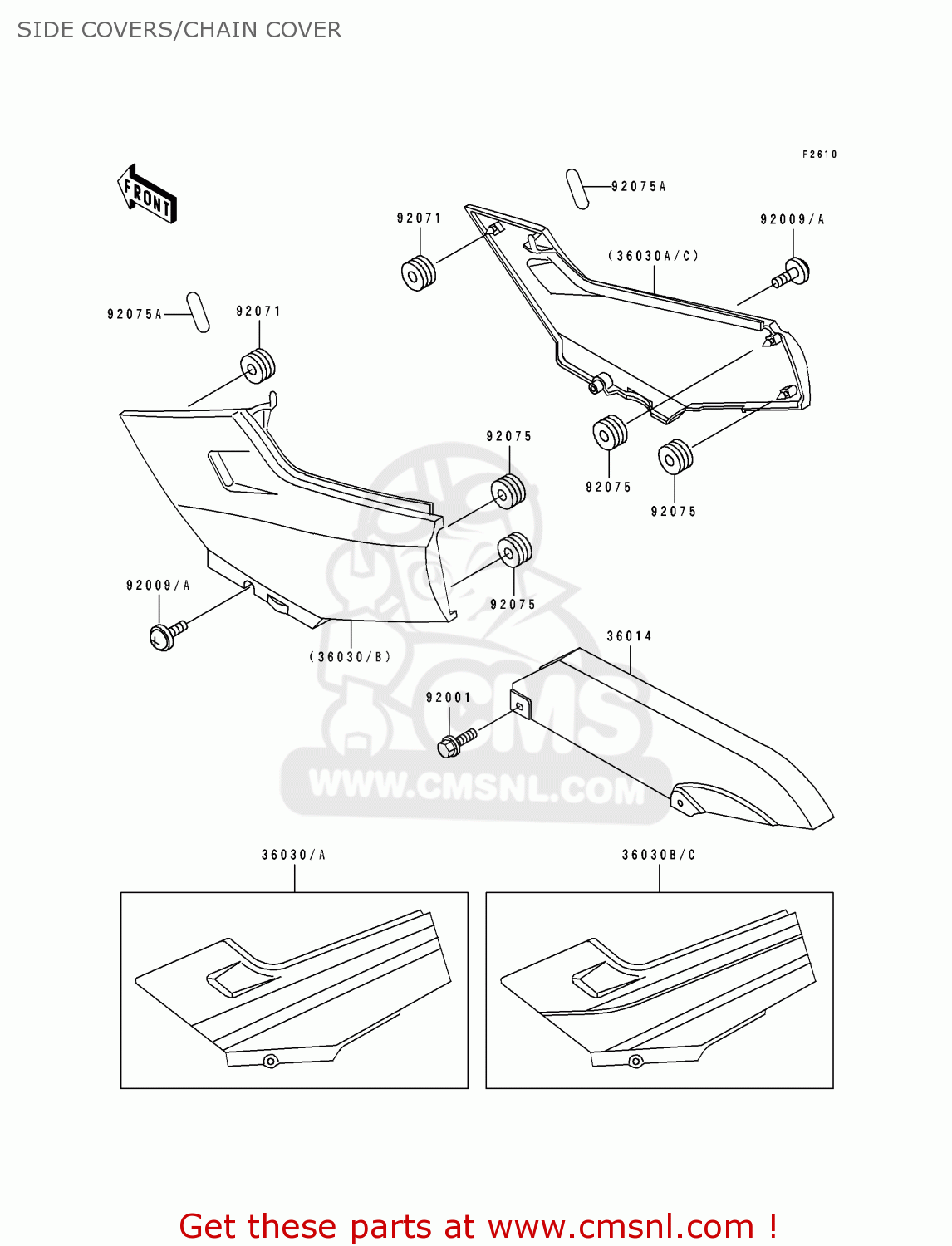 SIDE COVERS/CHAIN COVER EX250F8 GPX250R 1994 UNITED KINGDOM