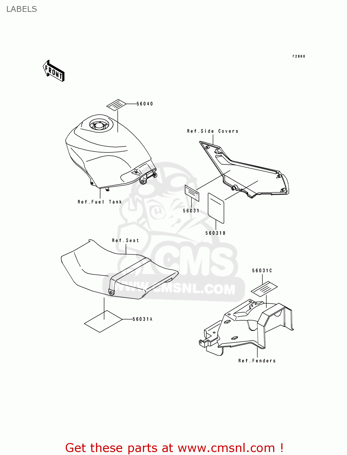 LABELS EX250F8 GPX250R 1994 UNITED KINGDOM