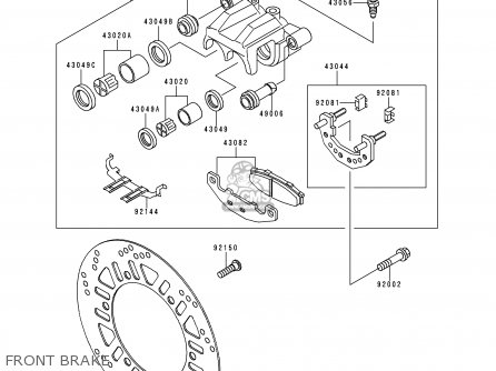 FRONT BRAKE - EX250F8 NINJA 250R 1994 USA CALIFORNIA CANADA