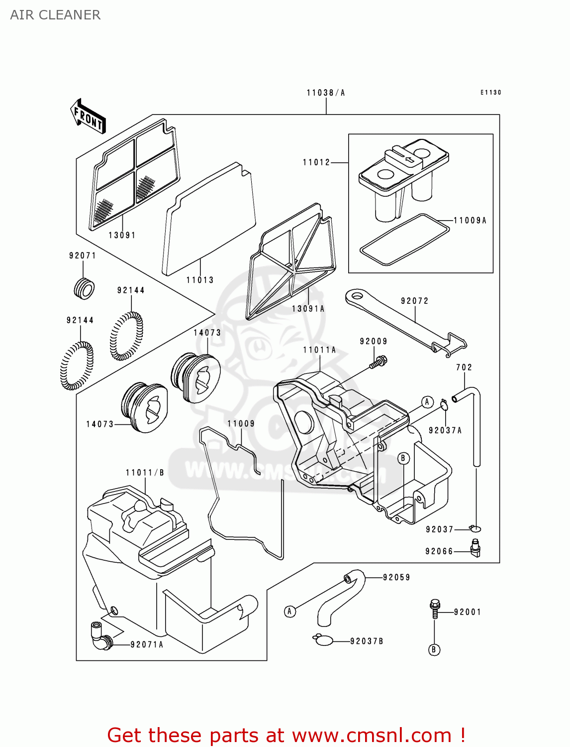 AIR CLEANER EX250F9 NINJA 250R 1995 USA CALIFORNIA CANADA