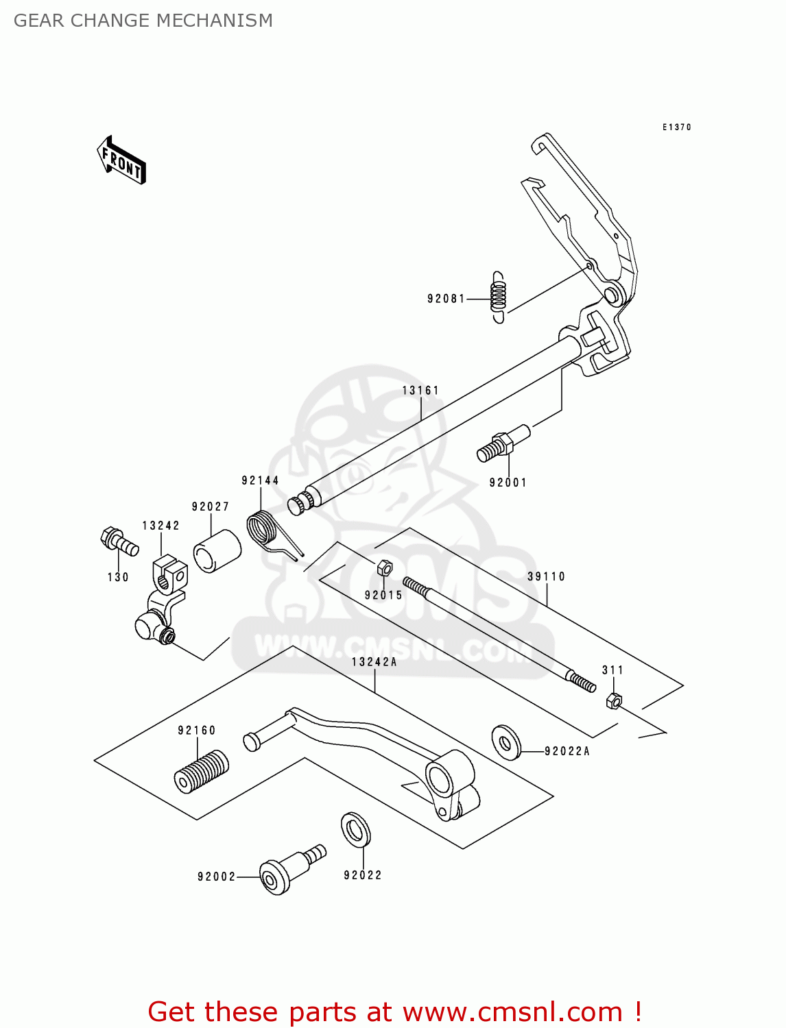 GEAR CHANGE MECHANISM EX250F9 NINJA 250R 1995 USA CALIFORNIA CANADA