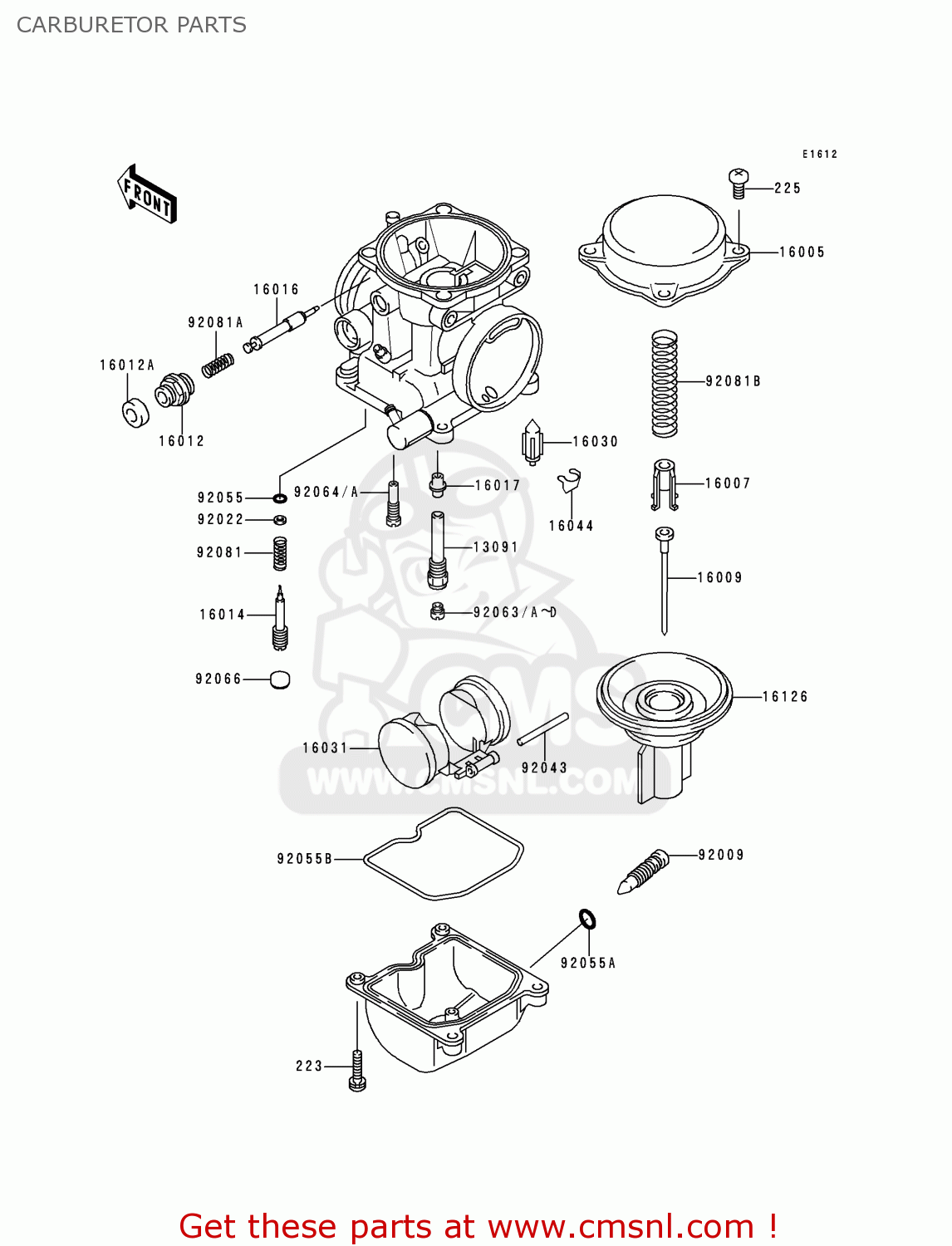 CARBURETOR PARTS EX250F9 NINJA 250R 1995 USA CALIFORNIA CANADA