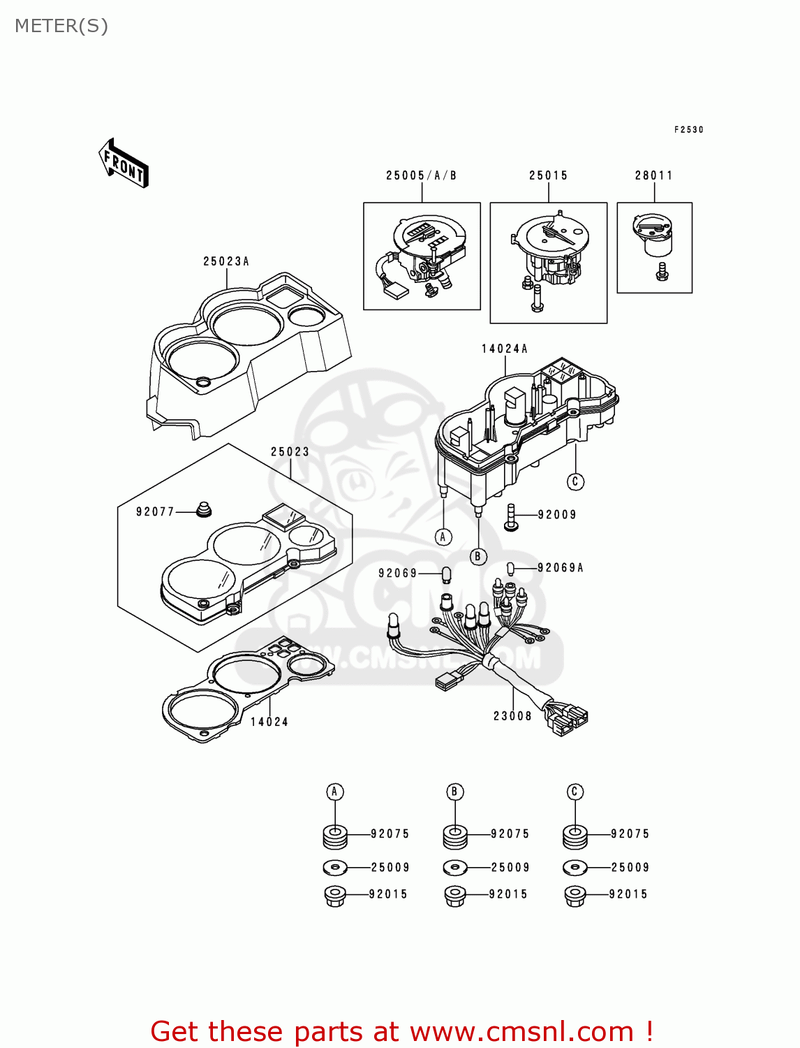 METER(S) EX250F9 NINJA 250R 1995 USA CALIFORNIA CANADA