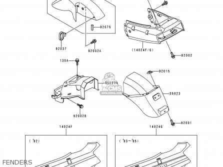FENDERS - EX250F9 NINJA 250R 1995 USA CALIFORNIA CANADA