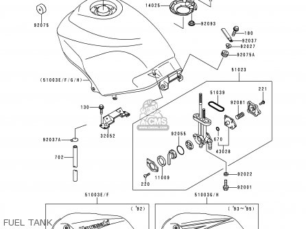 FUEL TANK - EX250F9 NINJA 250R 1995 USA CALIFORNIA CANADA