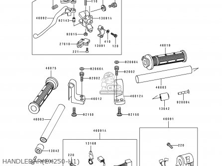 HANDLEBAR(EX250-H1) - EX250H1 ZZR250 1990 EUROPE UK AR GR NR ST