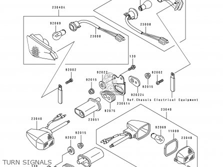 TURN SIGNALS - EX250H1 ZZR250 1990 EUROPE UK AR GR NR ST