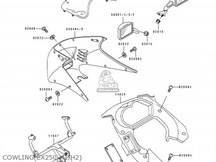 COWLING(EX250-H1/H2) - EX250H1 ZZR250 1990 EUROPE UK AR GR NR ST