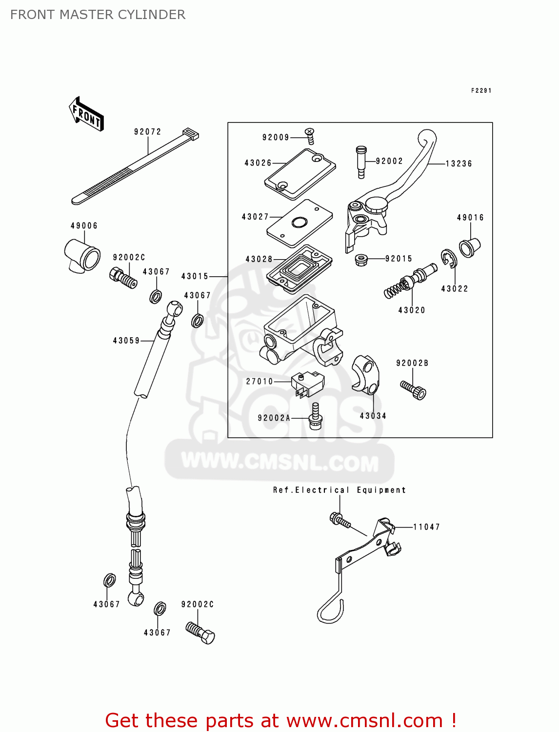 FRONT MASTER CYLINDER EX250H10 ZZR250 1999 NETHERLANDS IT SP