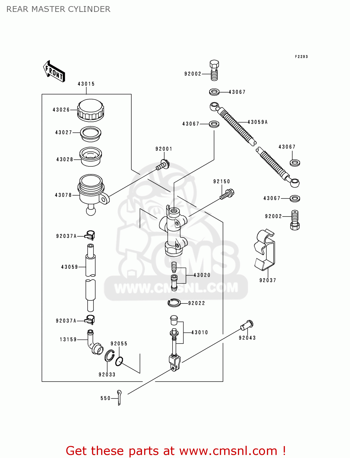 REAR MASTER CYLINDER EX250H10 ZZR250 1999 NETHERLANDS IT SP