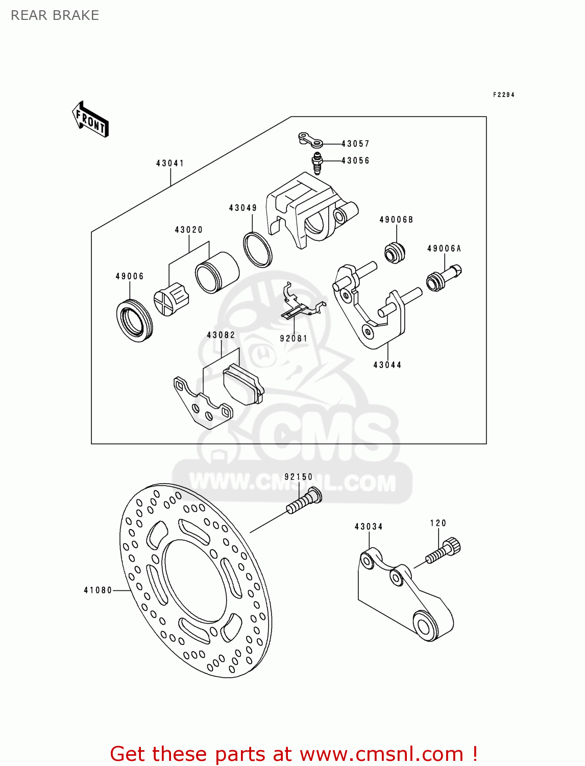REAR BRAKE EX250H10 ZZR250 1999 NETHERLANDS IT SP