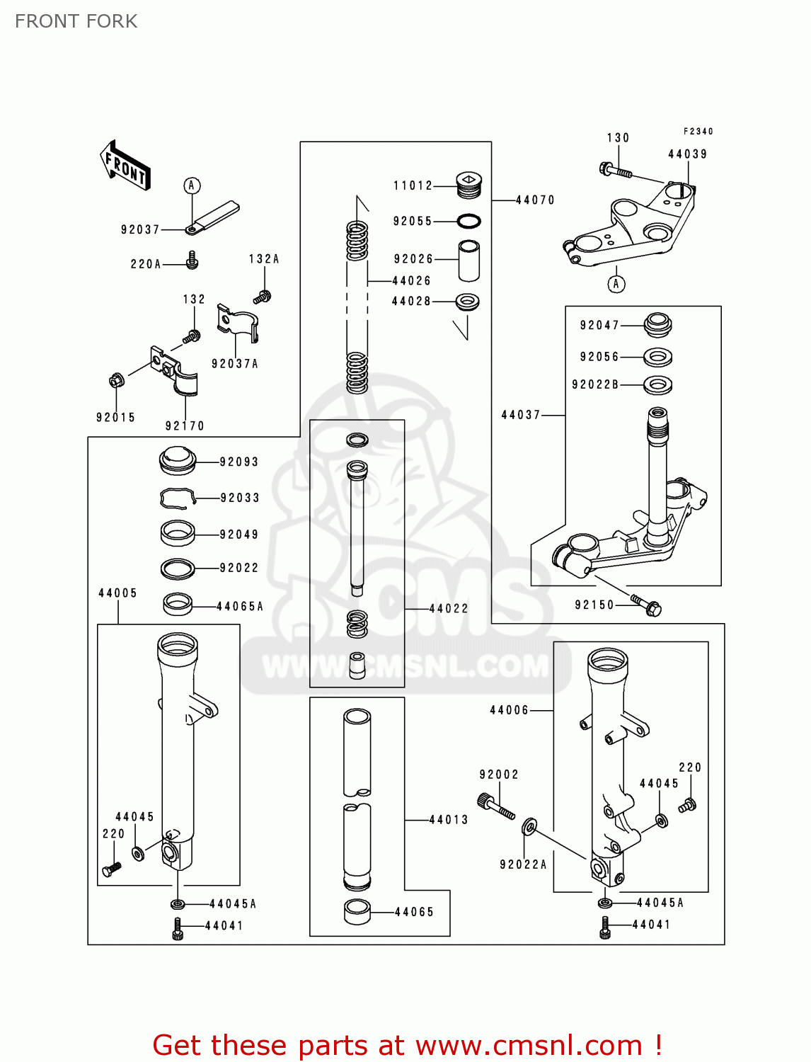 FRONT FORK EX250H10 ZZR250 1999 NETHERLANDS IT SP