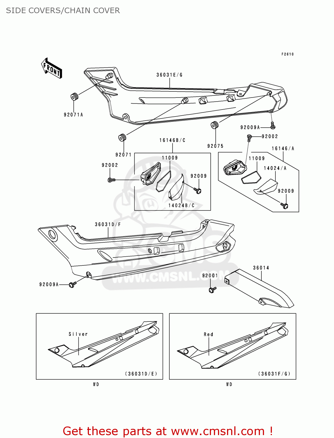 SIDE COVERS/CHAIN COVER EX250H10 ZZR250 1999 NETHERLANDS IT SP