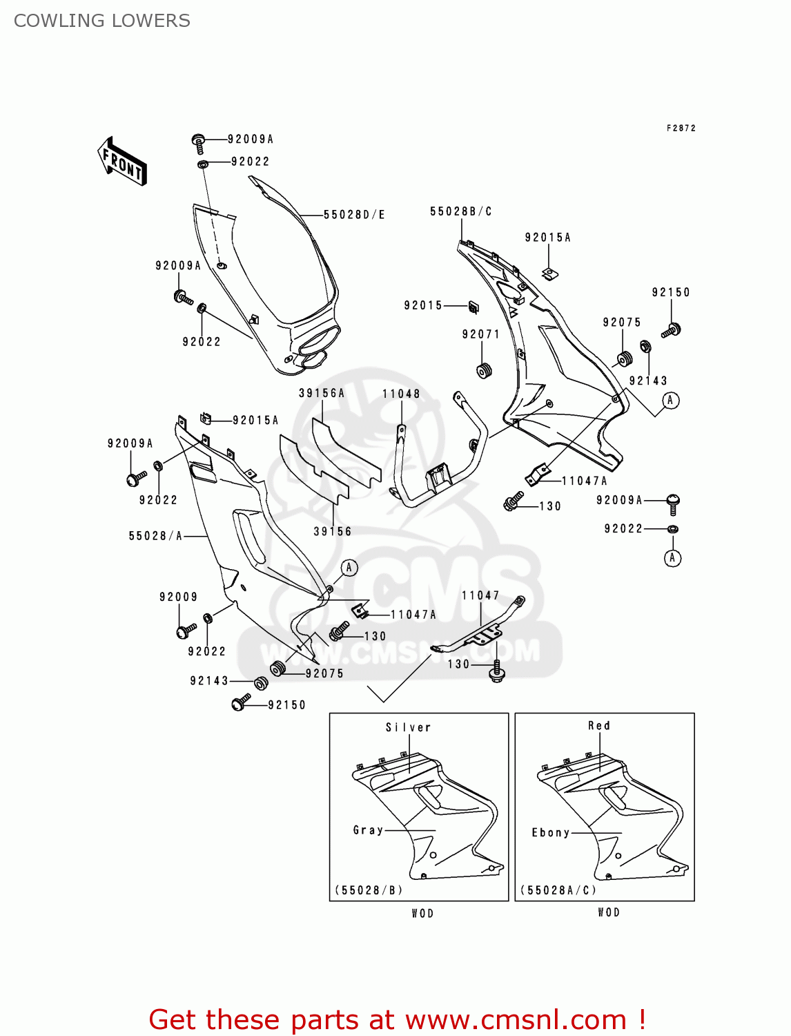 COWLING LOWERS EX250H10 ZZR250 1999 NETHERLANDS IT SP