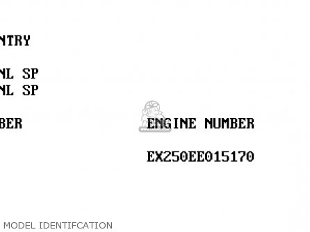 MODEL IDENTIFCATION - EX250H10 ZZR250 1999 NETHERLANDS IT SP