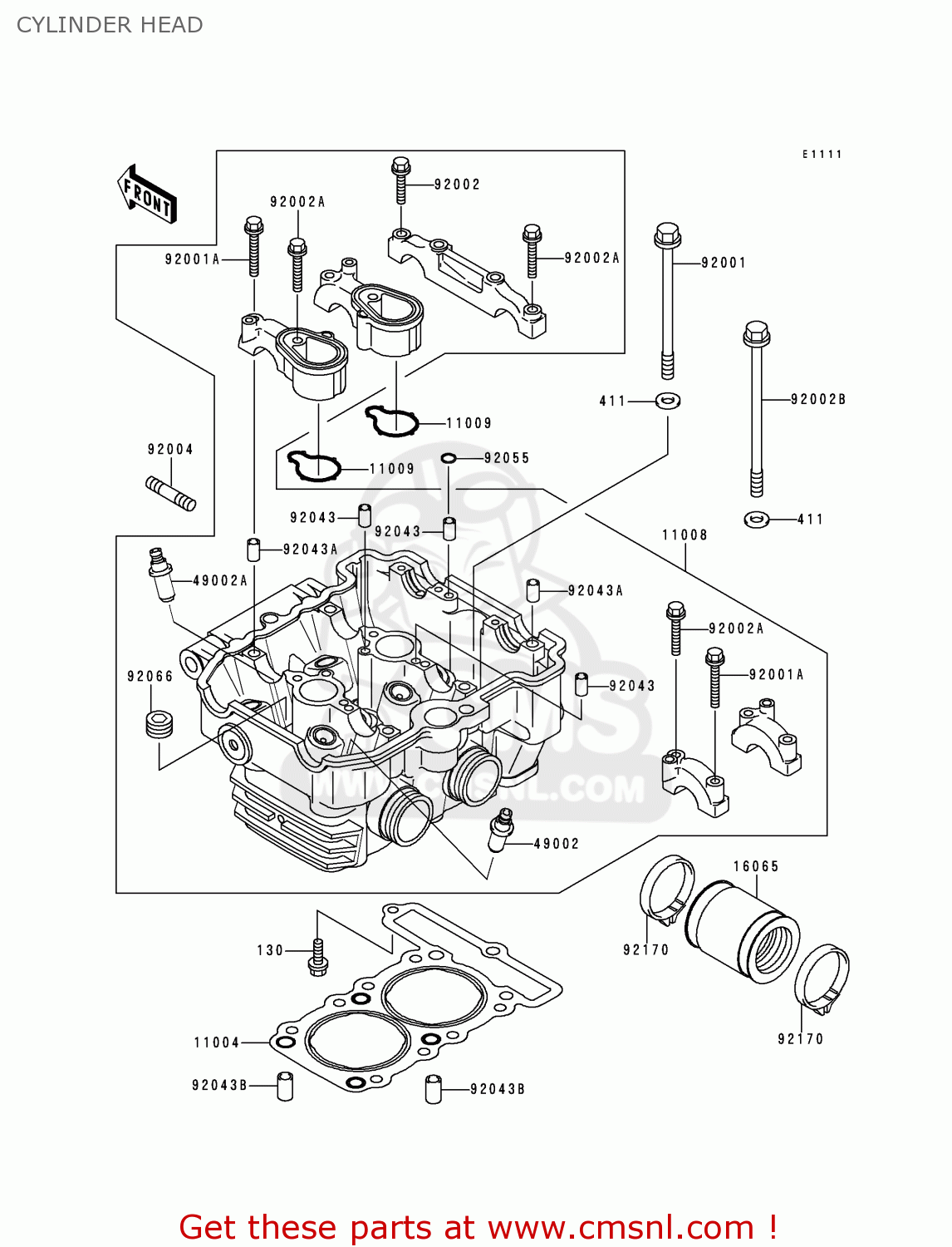 CYLINDER HEAD EX250H11 NINJA 250R 2000 CANADA