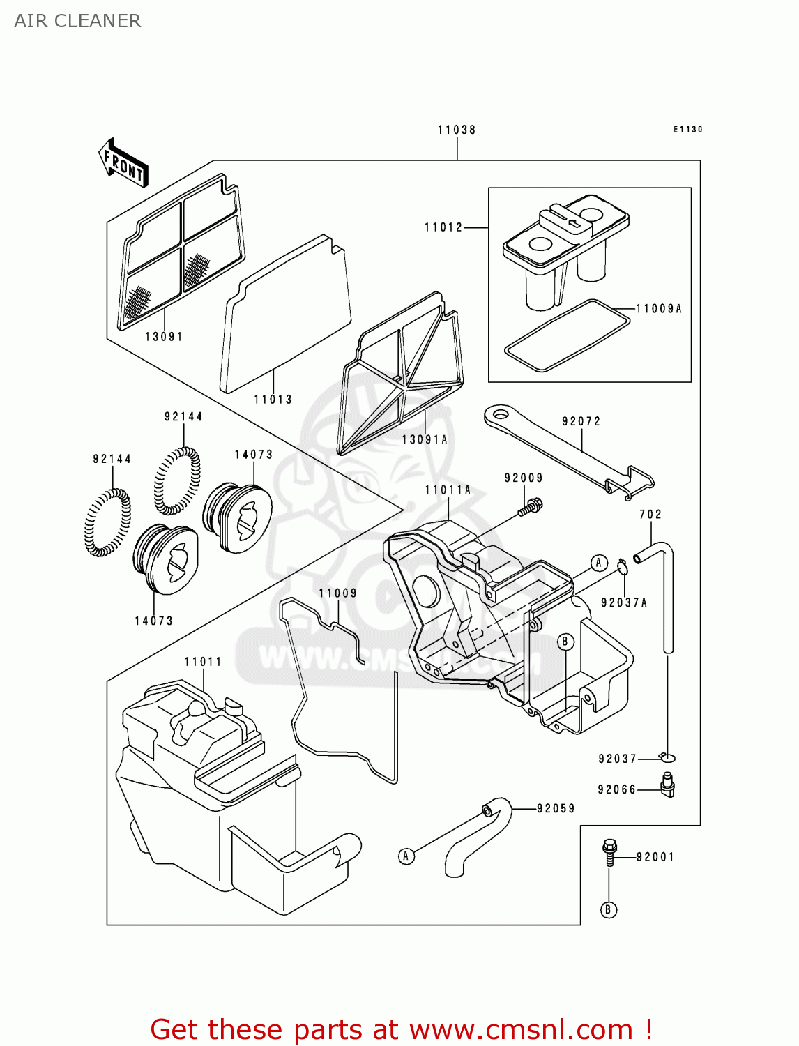 AIR CLEANER EX250H11 NINJA 250R 2000 CANADA