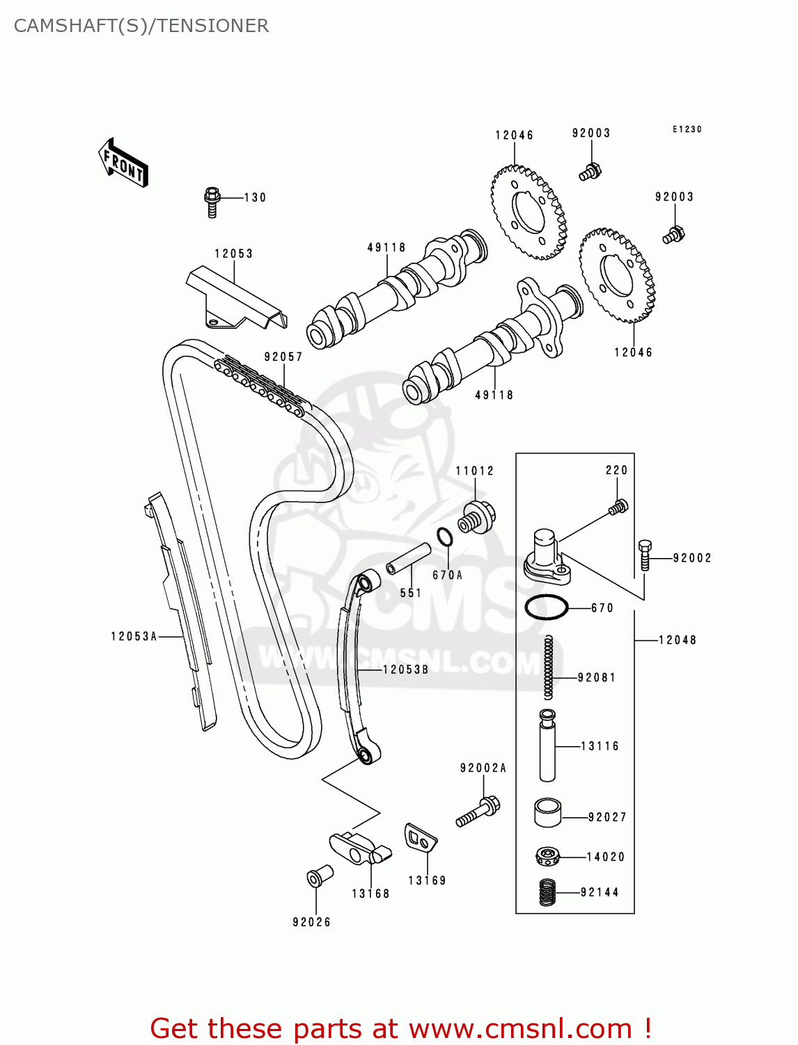 CAMSHAFT(S)/TENSIONER EX250H11 NINJA 250R 2000 CANADA