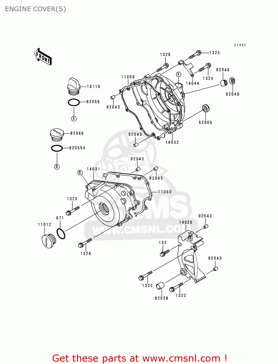 ENGINE COVER(S) EX250H11 NINJA 250R 2000 CANADA