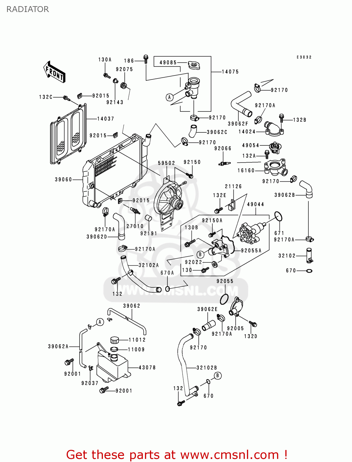 RADIATOR EX250H11 NINJA 250R 2000 CANADA