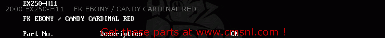 2000 EX250-H11    FK EBONY / CANDY CARDINAL RED EX250H11 NINJA 250R 2000 CANADA
