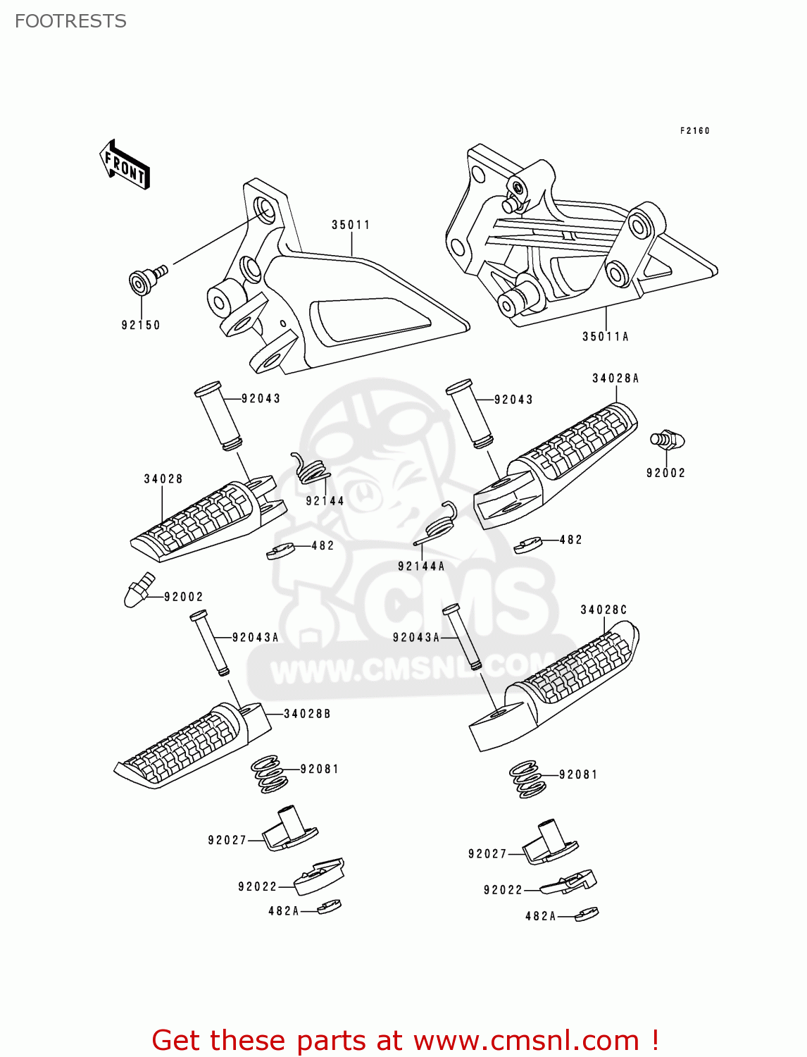 FOOTRESTS EX250H11 NINJA 250R 2000 CANADA