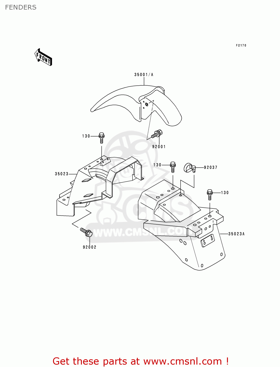FENDERS EX250H11 NINJA 250R 2000 CANADA